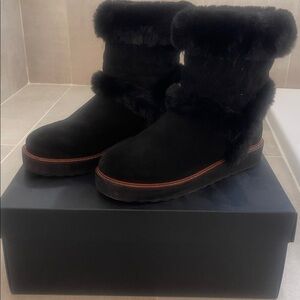 Coach Black Fur-Trimmed Winter Boots